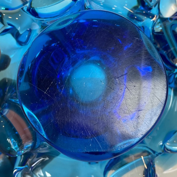 Canadian Art Glass - Cobalt Blue and Clear Glass - Picture 10 of 11